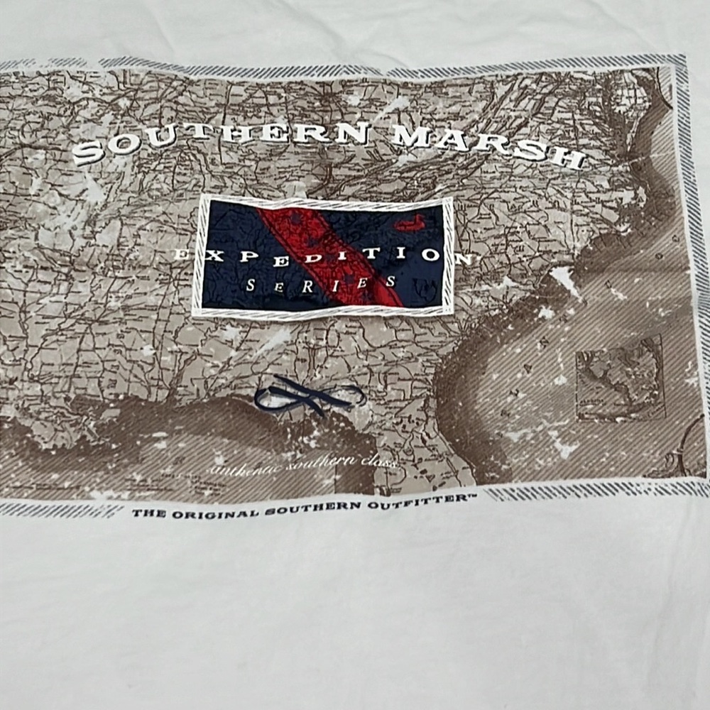 Southern marsh expedition series, white T-shirt Mens S